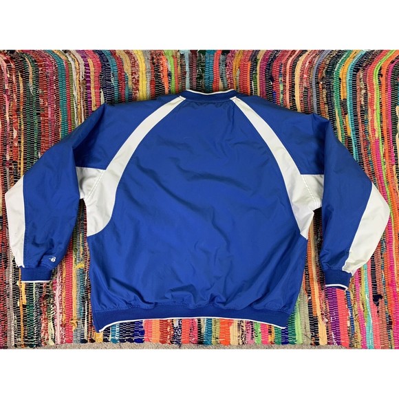 Badger Sport Pullover Windbreaker Lined Jacket Sz M Blue White Rugby Golf - Picture 2 of 10